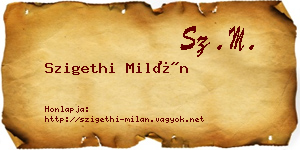 Szigethi Milán névjegykártya